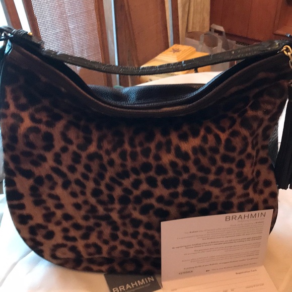 leopard brahmin purse